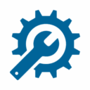 icon gear wrench blue